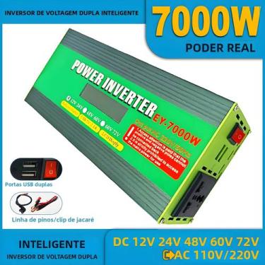 Imagem de Inversor Inteligente De Dupla Voltagem 7000W Pico Com Tela LCD, Multi-