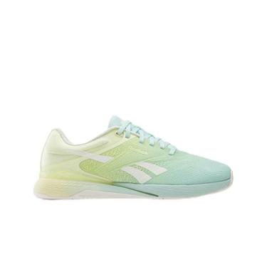 Imagem de Reebok Tênis feminino de cano baixo, Glitch Aqua Yellow Haze Chalk, 34