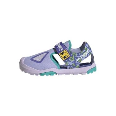 Imagem de adidas Sandália infantil unissex X Minecraft Terrex Captain Toey 2.0, Tom violeta/azul semicobalto/azul menta, 12 Little Kid