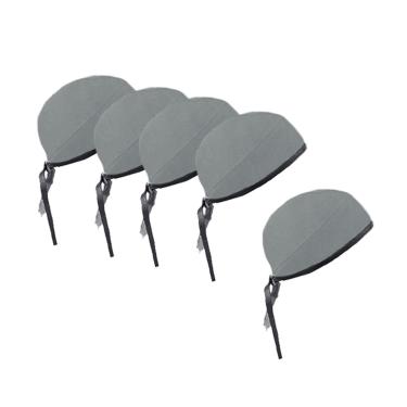 Imagem de Bandana Cinza Couro Preto Touca Bartender Unissex 10un