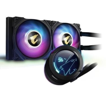 Imagem de Water Cooler Gigabyte Aorus Liquid Cooler 240, RGB, 240mm (2x 120mm), AMD/Intel, Com Display LCD,-Unissex