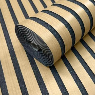 Imagem de Kit 3 Placa Adesiva Flexivel Parede Ripado Freijó Natural 9M - Open St