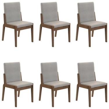 Imagem de Conjunto de 6 Cadeiras Sinfonia com Estofado em Linho - Loja DoceLar, 