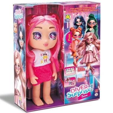 Imagem de Boneca Diver Surprise Teen Cabelo Rosa Divertoys