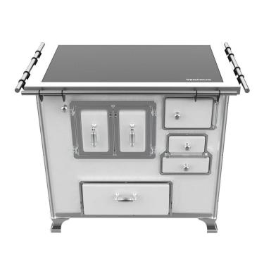 Imagem de Fogão A Lenha Venâncio Tradicional Nº2 Vitrocerâmico Branco Com Gabinete Porta Dupla Esquerdo 35952