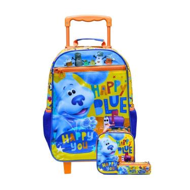 Imagem de Kit Escolar Mochila De Rodas + Lancheira + Estojo Dog Blue