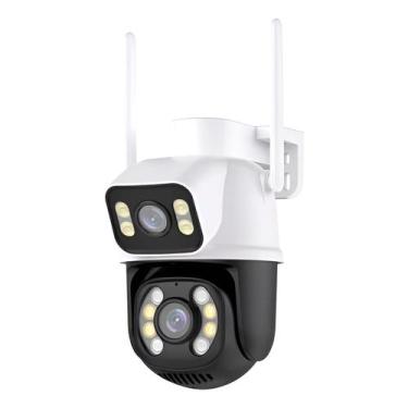 Imagem de Câmera De Segurança Wifi Dupla Lente 3mp Monitora 2 Áreas - genérico
