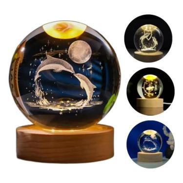 Imagem de Luminária Golfinho Bola De Cristal 3D Decoração - PeP Magalu