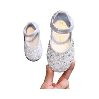 Imagem de Sapatos De Couro Com Laço De Pérolas E Strass Para Meninas, Sapatos De