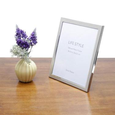 Imagem de Porta Retrato Wolff Chess de Aço Prata 20cm x 25cm