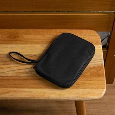 Imagem de Organizador de Cabo Lyor 24cm x 3cm x 17cm Preto Poliéster