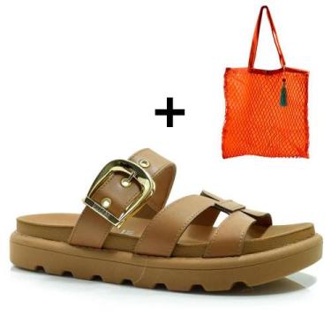 Imagem de Kit Sandália Flat Papete Vizzano com Bolsa Miss Bela Laranja Papete, L