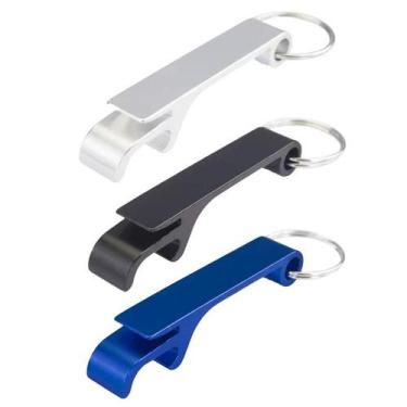 Imagem de Chaveiro Abridor de Garrafas em Liga de Alumínio com Argola Cor:Azul -