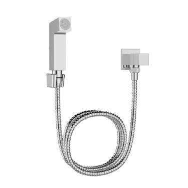 Imagem de Ducha Higiênica com Registro e sem Derivação Quadrado Cromado - 7908745803630 - ECONOMETAL