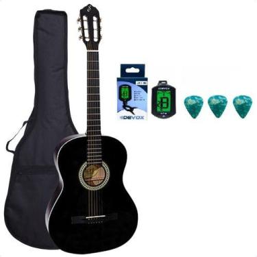 Imagem de Violão Giannini Acústico Aço Estudo S-14 Preto + Acessorios