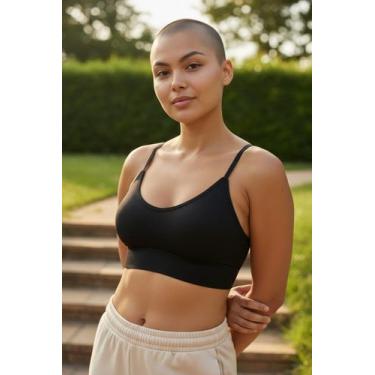 Imagem de Top Feminino Academia Fitness Alça Ajustável Básico Com Bojo COR:PRETO