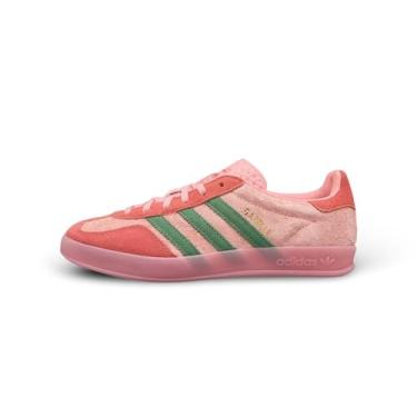 Imagem de adidas Gazelle Tênis feminino de camurça (rosa Spark Preloved Green, sistema de tamanho de calçados dos EUA, adulto, feminino, numérico, médio, 34)