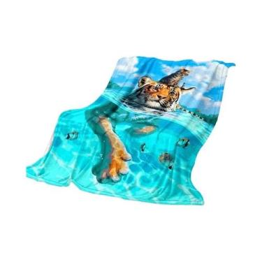 Imagem de Manta Sherpa Super Macia 3D Com Estampa De Tigre Para Primavera E Outo