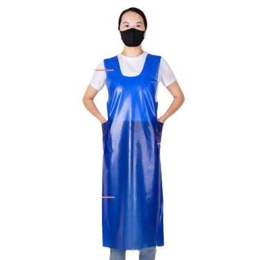 Imagem de Avental de PVC impermeável para mulheres e homens - azul - yiweisai