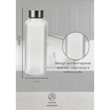 Imagem de Jogo 3 Garrafas Vidro Geladeira Cozinha Organizada Design Elegante Arm