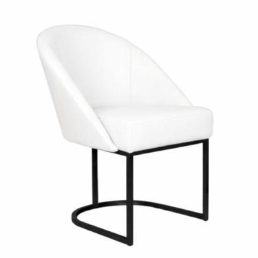 Imagem de Cadeira Lua Metal Preto Decorativa Estofada em material sintético Bran