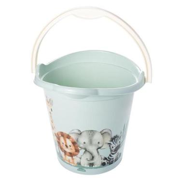 Imagem de Balde Com Alça Infantil 8 Litros Meninos Baby Plasútil Cor:SAFARI, SAF