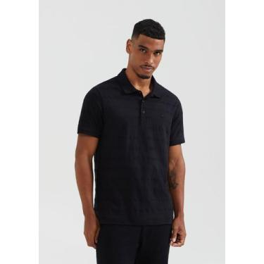 Imagem de Camisa Polo Masculina Manga Curta Com Bordado - Hering, M, Preto