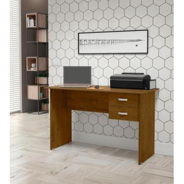 Imagem de Mesa Computador Quarto Escritorio Master 2 Gavetas - EJ Móveis, Malbec