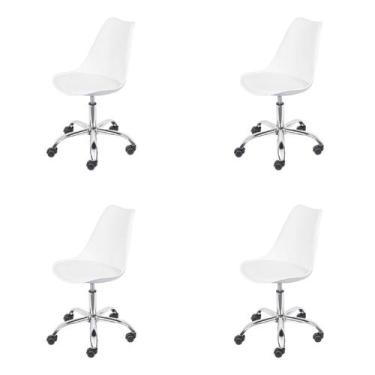 Imagem de Kit 4 Cadeiras Giratória Eames Saarinen Joly Polipropileno Assento Est