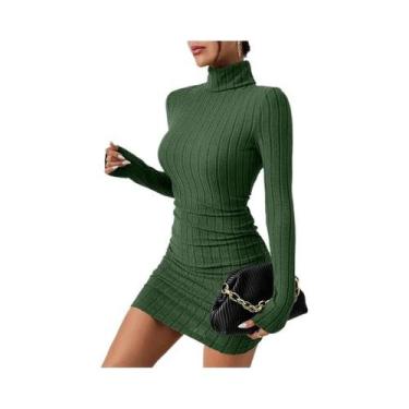 Imagem de Vestido De Festa Elegante Feminino Com Gola Alta E Manga Longa, Mini V