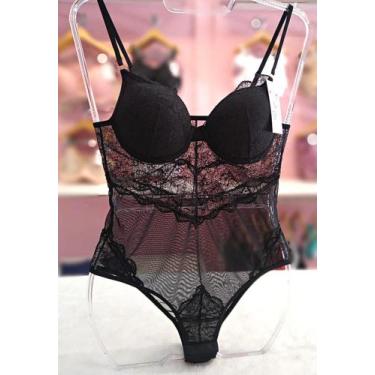 Imagem de Body de Renda com Bojo Vivíssima - Vivíssima Lingerie, Preto, 40