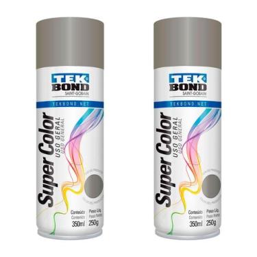 Imagem de Kit 2 Tinta Spray Uso Geral 350ml Platina Tekbond 