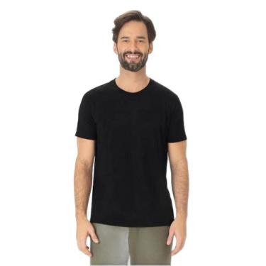 Imagem de Camiseta Masculina Algodão Pima Malwee 133025, Preto, G