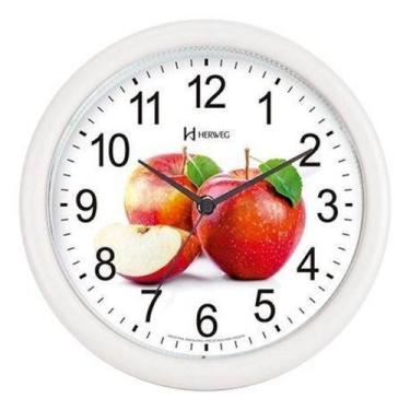 Imagem de Relógio De Parede - Herweg -21cm - Branco - Frutas - 610521