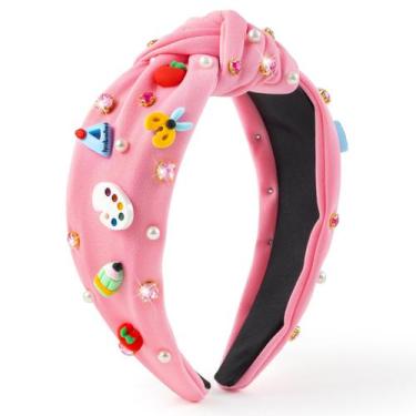 Imagem de Bandana PANTIDE Teacher Jeweled Knotted Back To School Pink