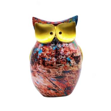 Imagem de IDORTYBB Estátua de coruja de grafite, escultura, arte animal, estatueta, decoração para casa, sala de estar, prateleira, armário, mesa, mesa, mesa, centros de mesa, ornamentos (B3, grande)