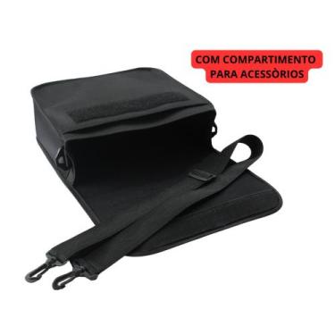 Imagem de Bolsa Maleta para Projetor Preto Carteira Neoprene Alça 30x26x10cm - N