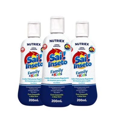 Imagem de Kit 3un Loção Hidratante Repelente Sai Inseto Family Kids 4h 200ml - S