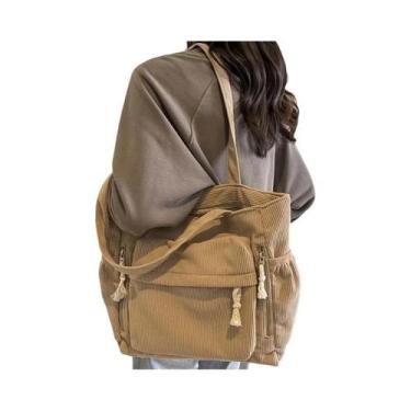 Imagem de Bolsa De Ombro Feminina Casual De Veludo Com Vários Bolsos, Bolsa De V