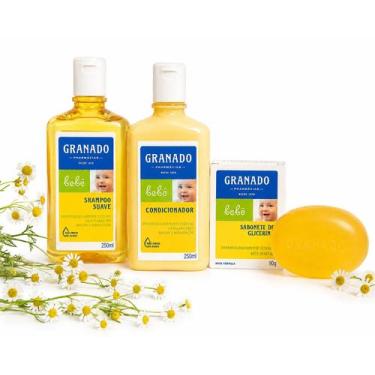 Imagem de Kit Camomila Granado Bebê Shampoo Condicionador 250ml e um Sabonete 90