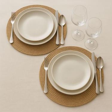 Imagem de Kit Jogo Americano Redondo com 6 Peças 38cm Luxo Mesa Posta de Jantar 