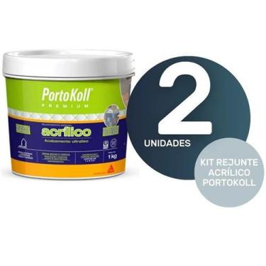 Imagem de Kit 2 Rejunte Acrilico Portokoll Premium 1KG Cinza Artico - Sika