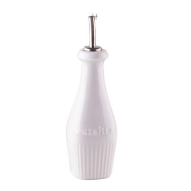 Imagem de Azeiteiro de Porcelana Refratária Branco com Tampa Ajustada Design Elegante para Mesa Germer