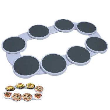 Imagem de Plataforma Giratória 360 Graus com 8 Bandejas Antiderrapantes em ABS para Mesa de Jantar Branco AB Mídia