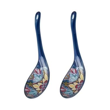 Imagem de Conjunto de 2 colheres de servir de cerâmica boêmia - utensílios decor