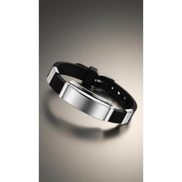 Imagem de Pulseira Masculina Silicone Aço Inox Ajustável - Congratulations Store