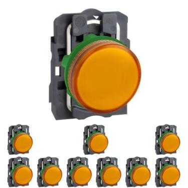 Imagem de 20 Sinalizador Plástico 22mm 250V Lâmpada Amarelo Para Lâmpada Ba9s Sc