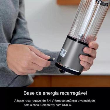 Imagem de Ninja Blast Liquidificador Mini Sem Fio Recarregável Cinza USB, Cinza,