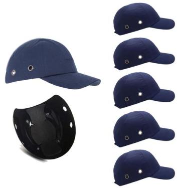 Imagem de Bone com Capacete EPI Kit 5 Uni Obra Segurança do Trabalho Casquete Co