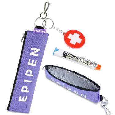 Imagem de Estojo Portátil para EpiPen Suzamed Isolado Roxo 20x8 cm